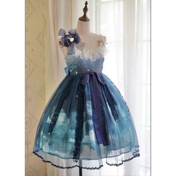 The Garden of the Sirens Ocean Vacation Style JSK Dress 💙🩵🤍 - Picture 14 of 16